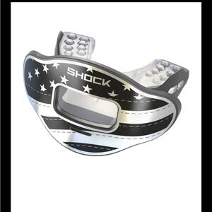 Shock Doctor Max Airflow Football Mouthpiece Adult Stars/Stripes Black/Silver